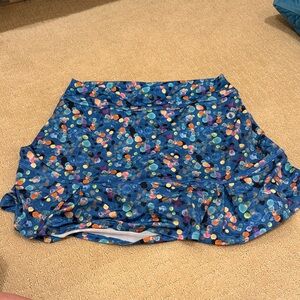 Blue Polka Dot Circle Skater Skirt